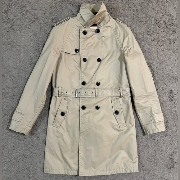 Zara Men’s Tan Trench Coat W/Belt Size L - Picture 9 of 16